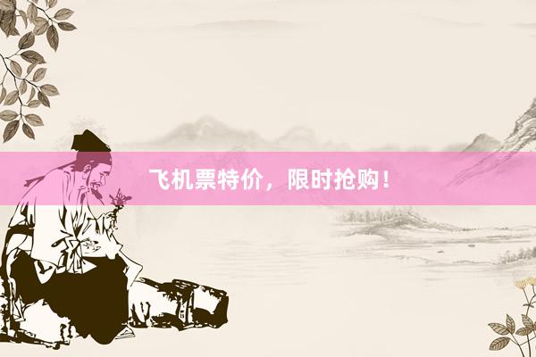 飞机票特价，限时抢购！
